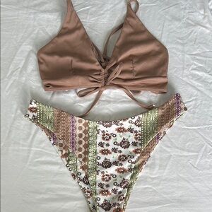 Zaful Multicolor Patterned Bikini